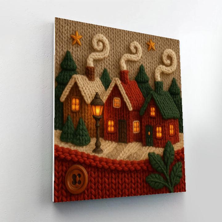 Knitted Village Festival paint by numbers