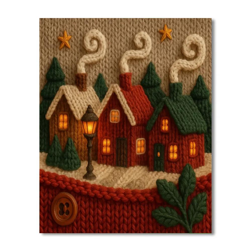 Knitted Village Festival paint by numbers