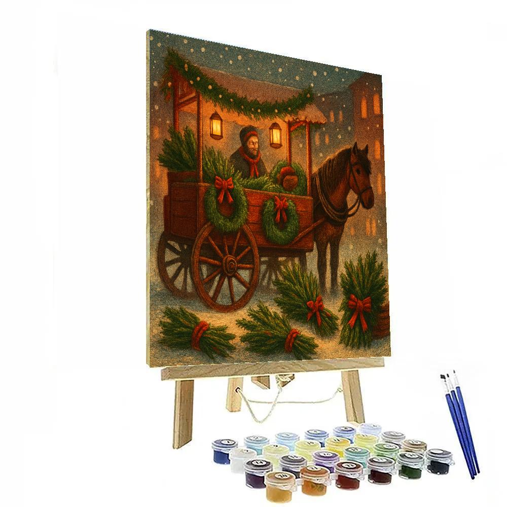 Scented Pine Wagon Evening paint by number