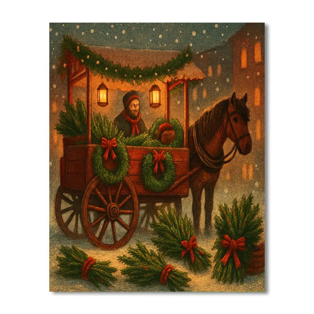 Scented Pine Wagon Evening paint by number