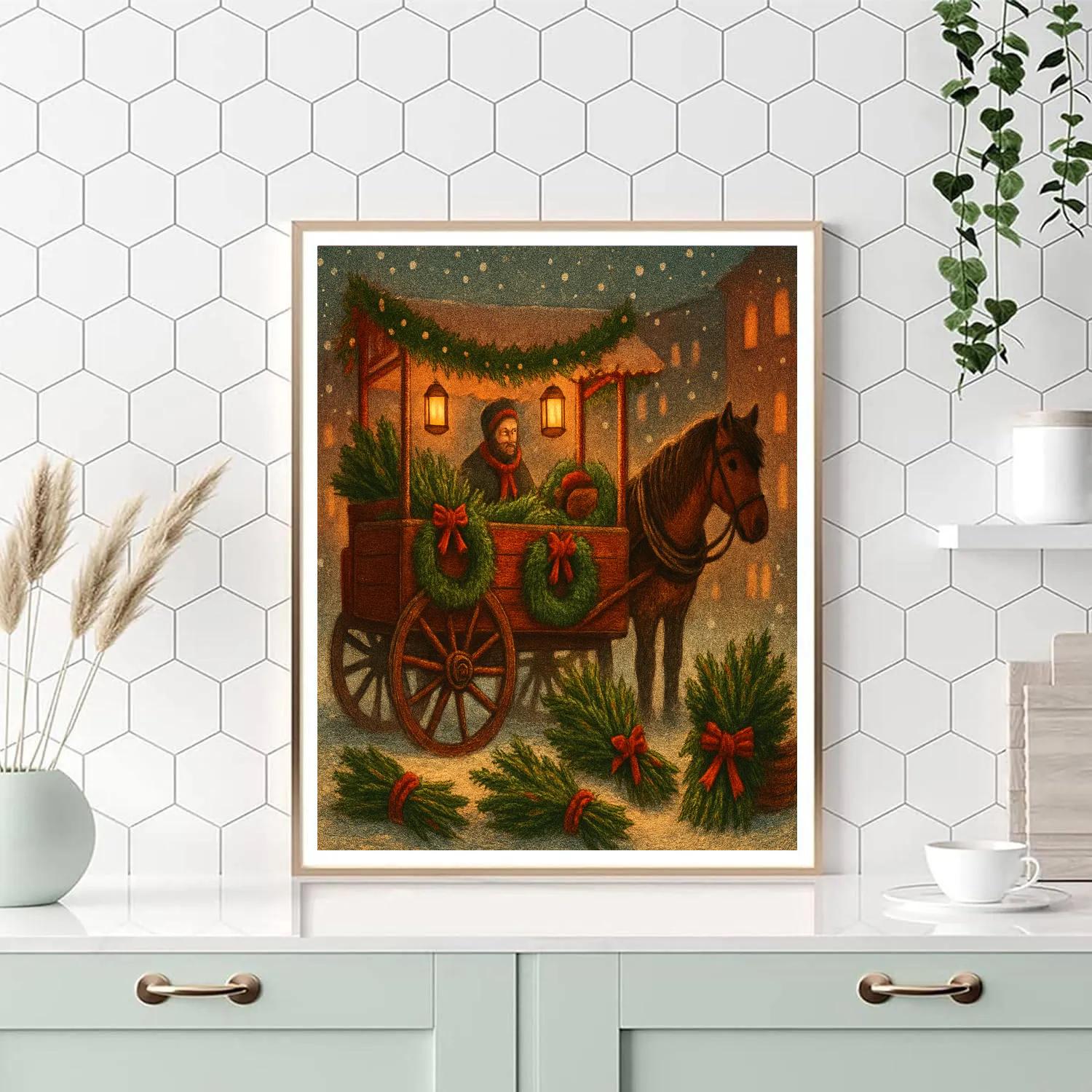 Scented Pine Wagon Evening paint by number