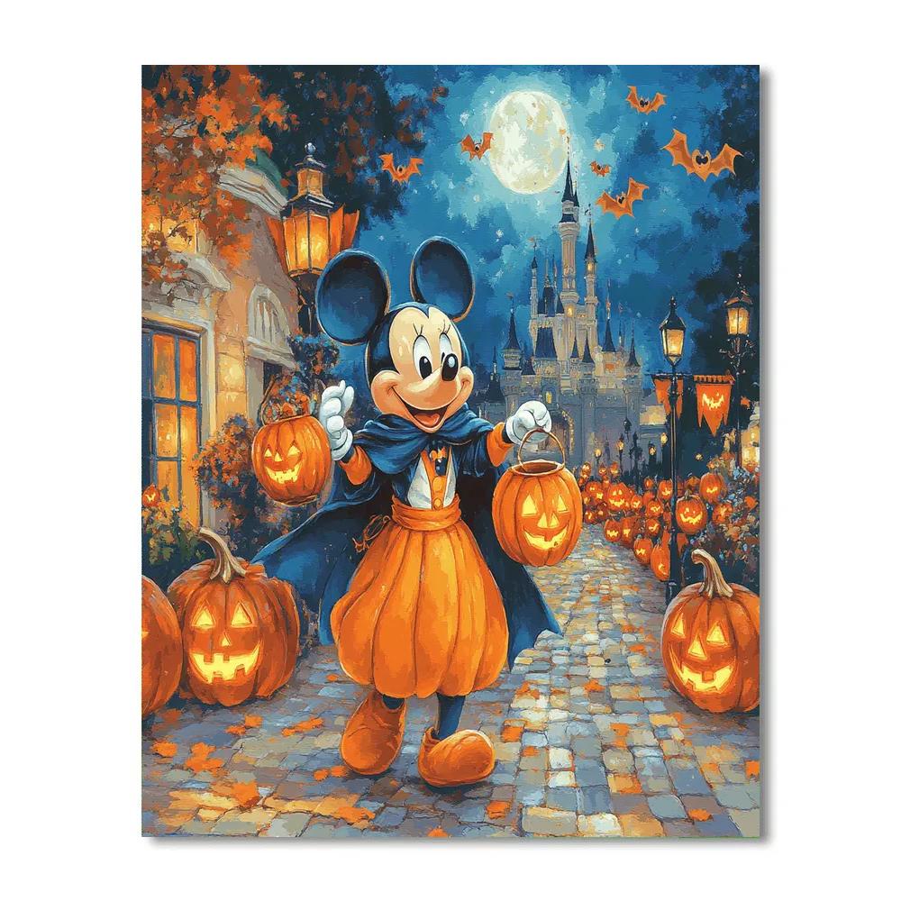 Midnight Pumpkin Parade With Mickey DIY paint by numbers