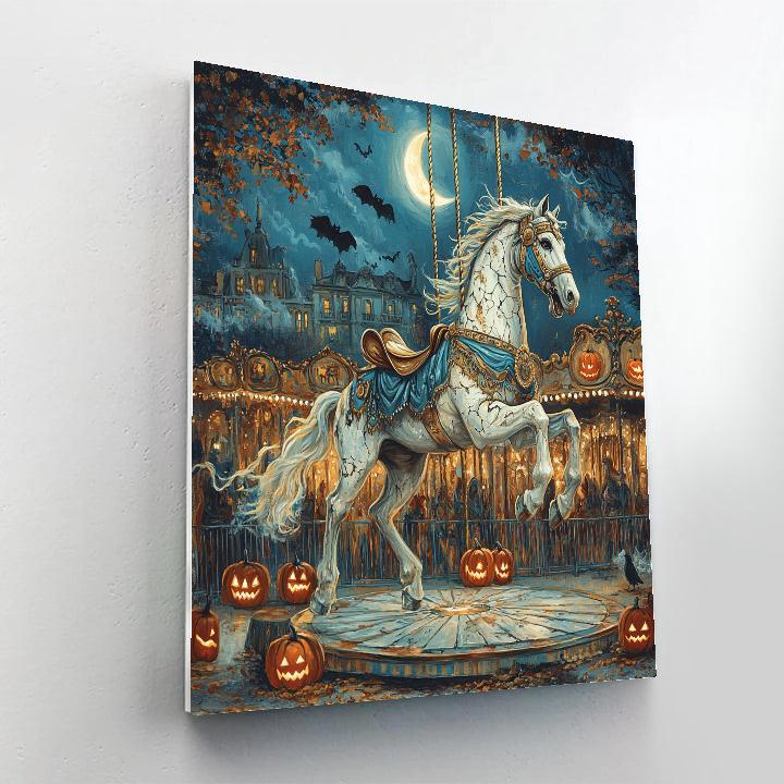 Haunted Carousel Of Nightmares Number painting