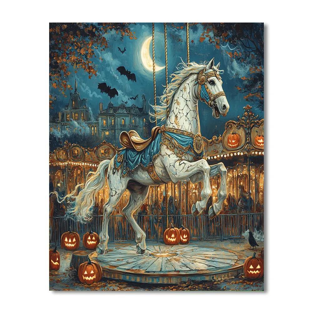 Haunted Carousel Of Nightmares Number painting