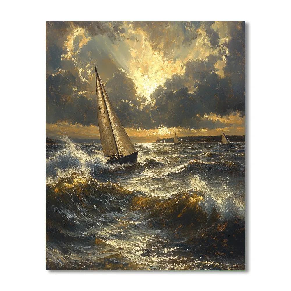 J.M.W. Turner Inspired Ocean Storm paint by number