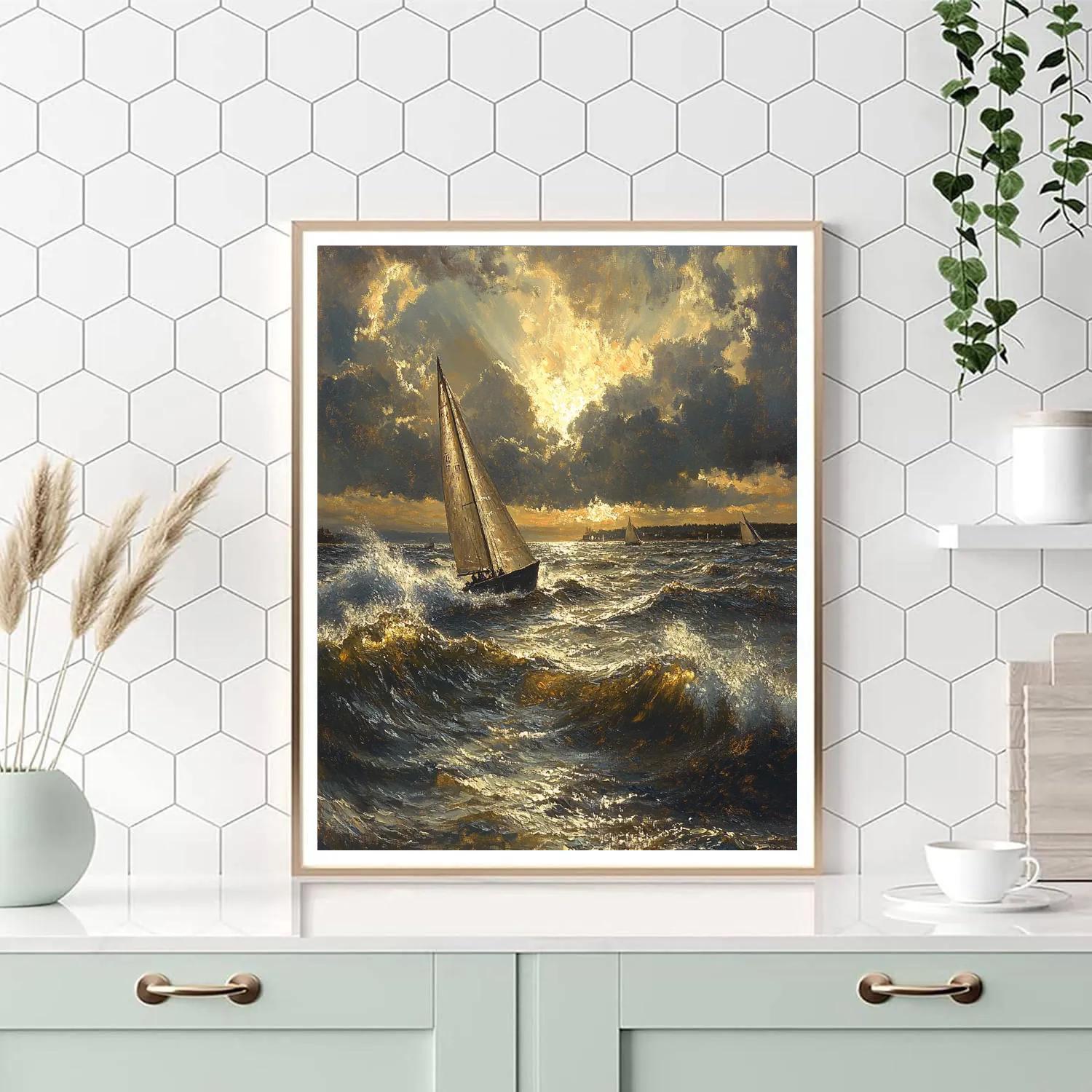 J.M.W. Turner Inspired Ocean Storm paint by number