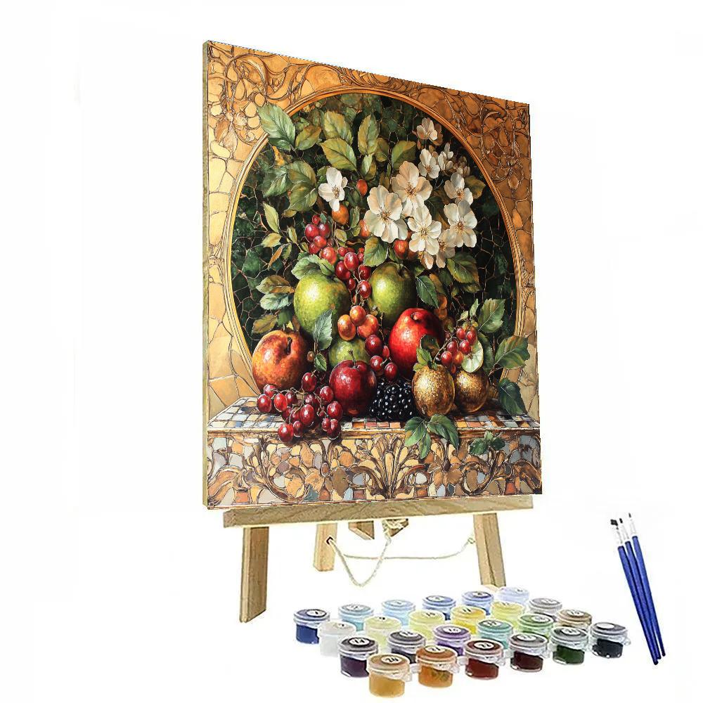 Gustave Klimt Inspired Orchard Still Life paint by numbers