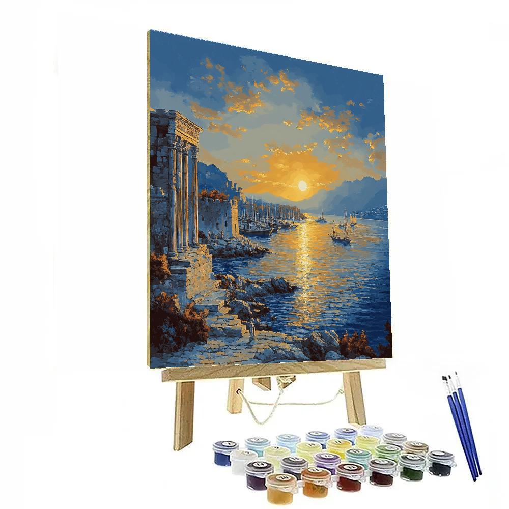 Claude Lorrain Inspired Morning Harbor DIY paint by numbers