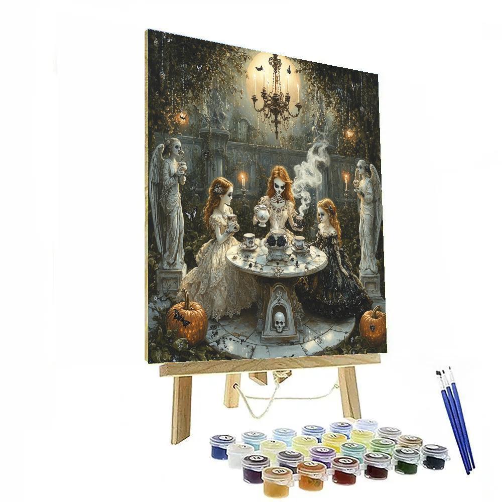 Crypt Garden Tea Party Spooky Edition painting number kit