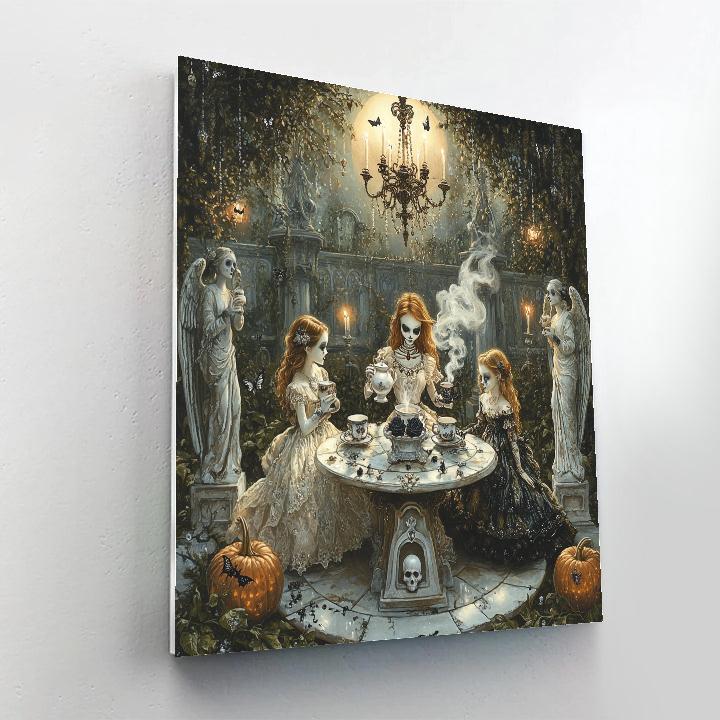 Crypt Garden Tea Party Spooky Edition painting number kit