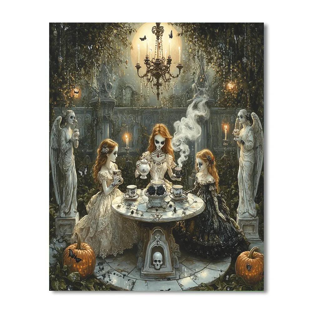 Crypt Garden Tea Party Spooky Edition painting number kit