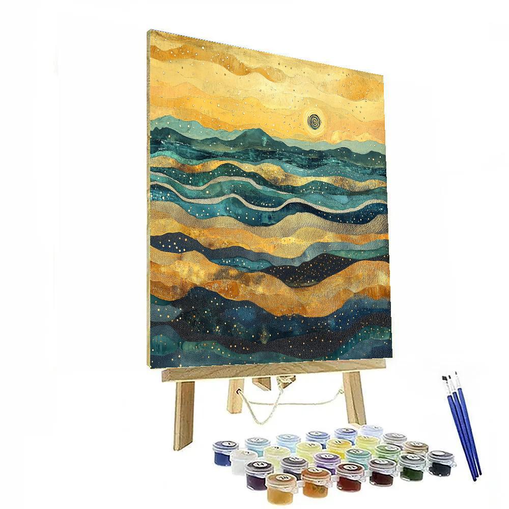 Georges Seurat Inspired Ocean Current Geometry Number painting