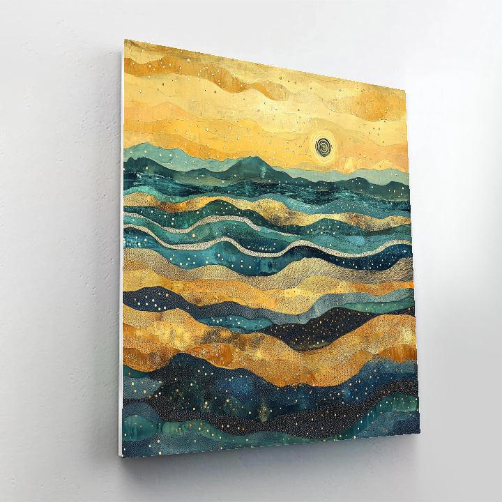 Georges Seurat Inspired Ocean Current Geometry Number painting
