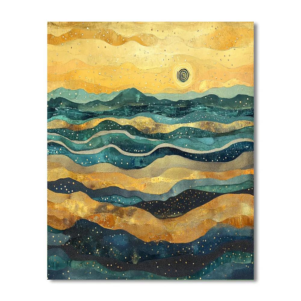 Georges Seurat Inspired Ocean Current Geometry Number painting