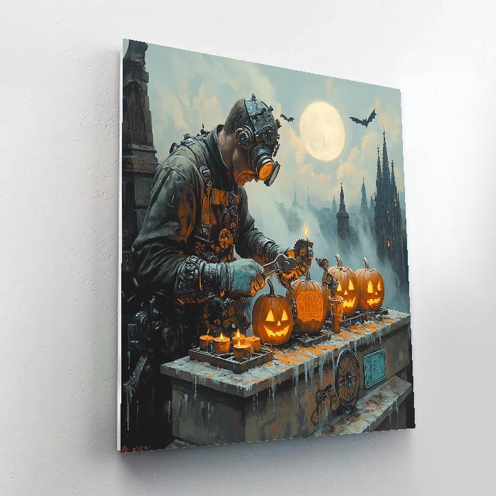 Graveyard Mechanic Haunted Clockwork DIY paint by numbers