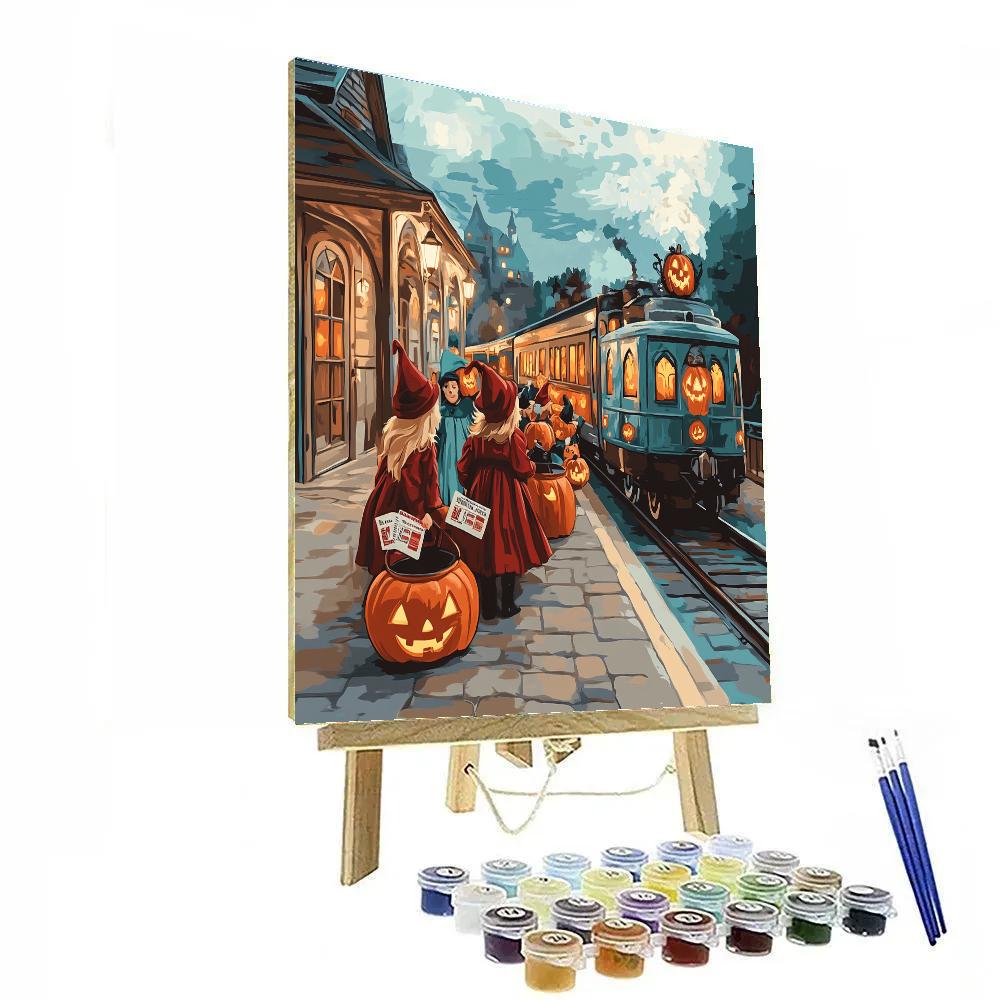 Trick Or Treat At The Enchanted Railway Paint by numbers art