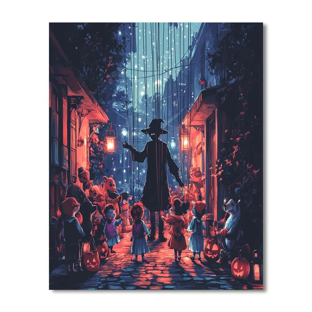 Wandering Costume Puppet Spooky Puppetmaster Number painting