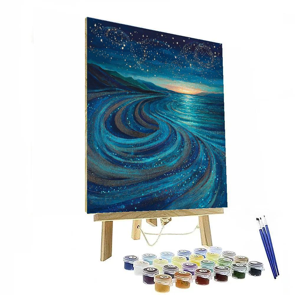 Georges Seurat Inspired Tidal Celestial Bloom paint by number