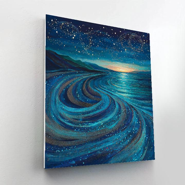 Georges Seurat Inspired Tidal Celestial Bloom paint by number