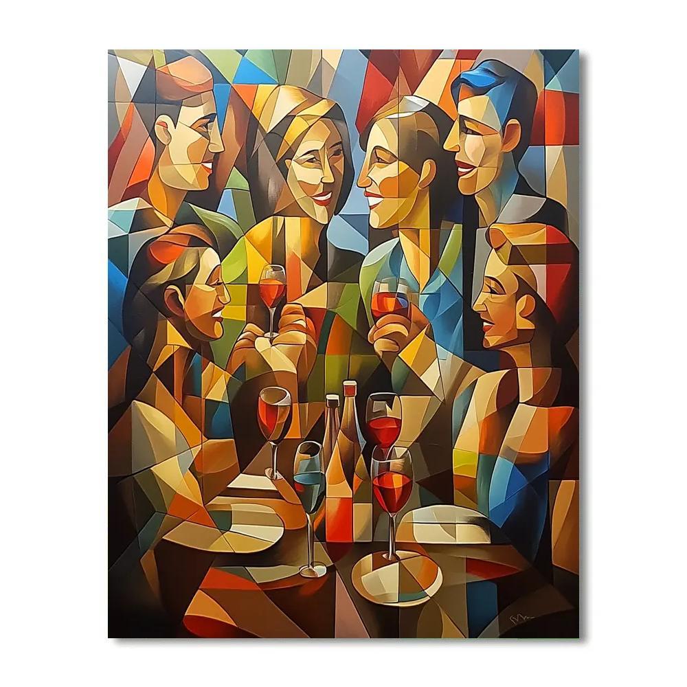 Picasso Inspired Abstract Friends Gathering paint by number