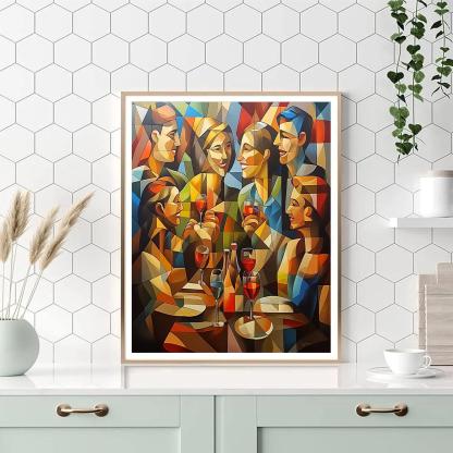 Picasso Inspired Abstract Friends Gathering paint by number