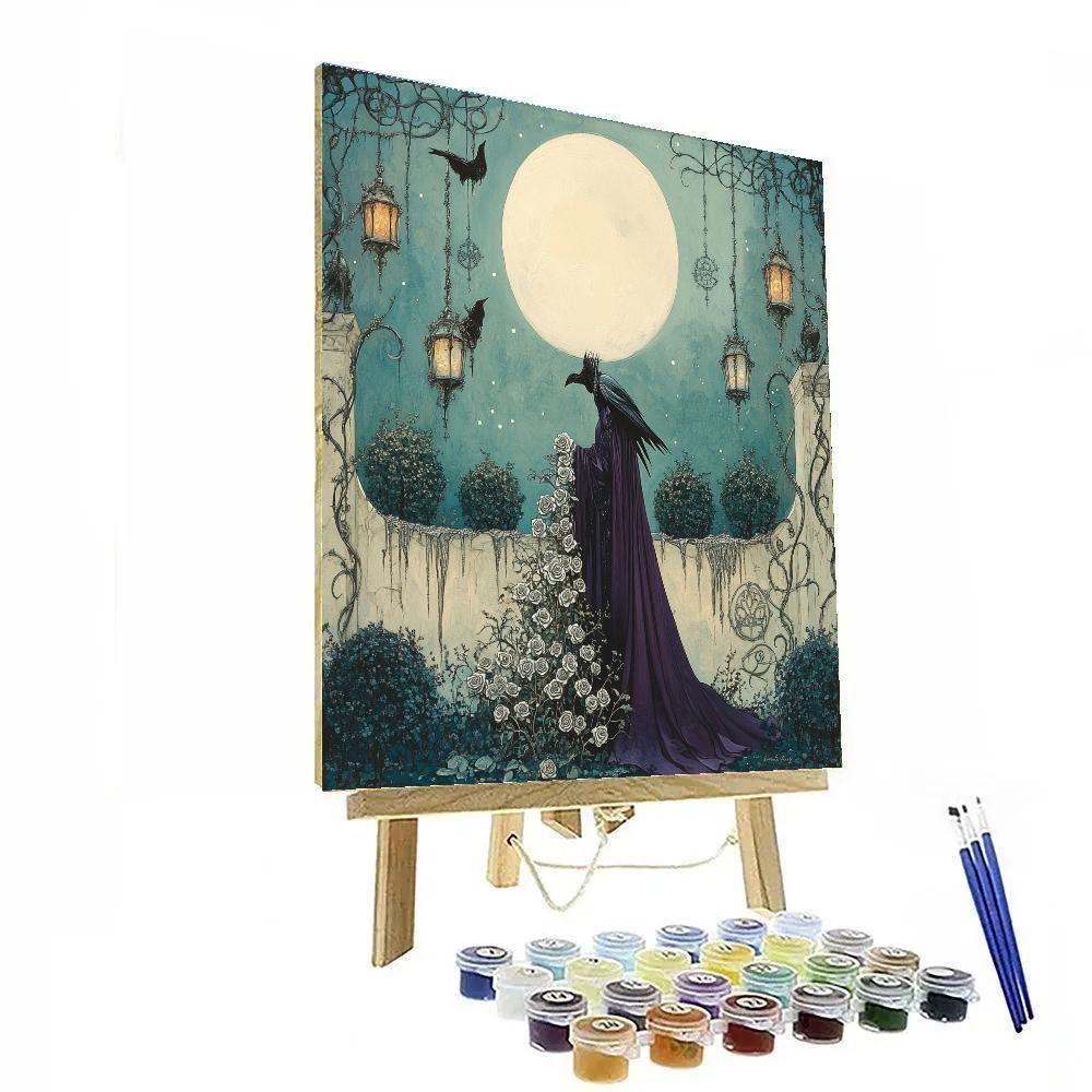 Maleficent Moon Garden Of Silver Thorns painting number kit