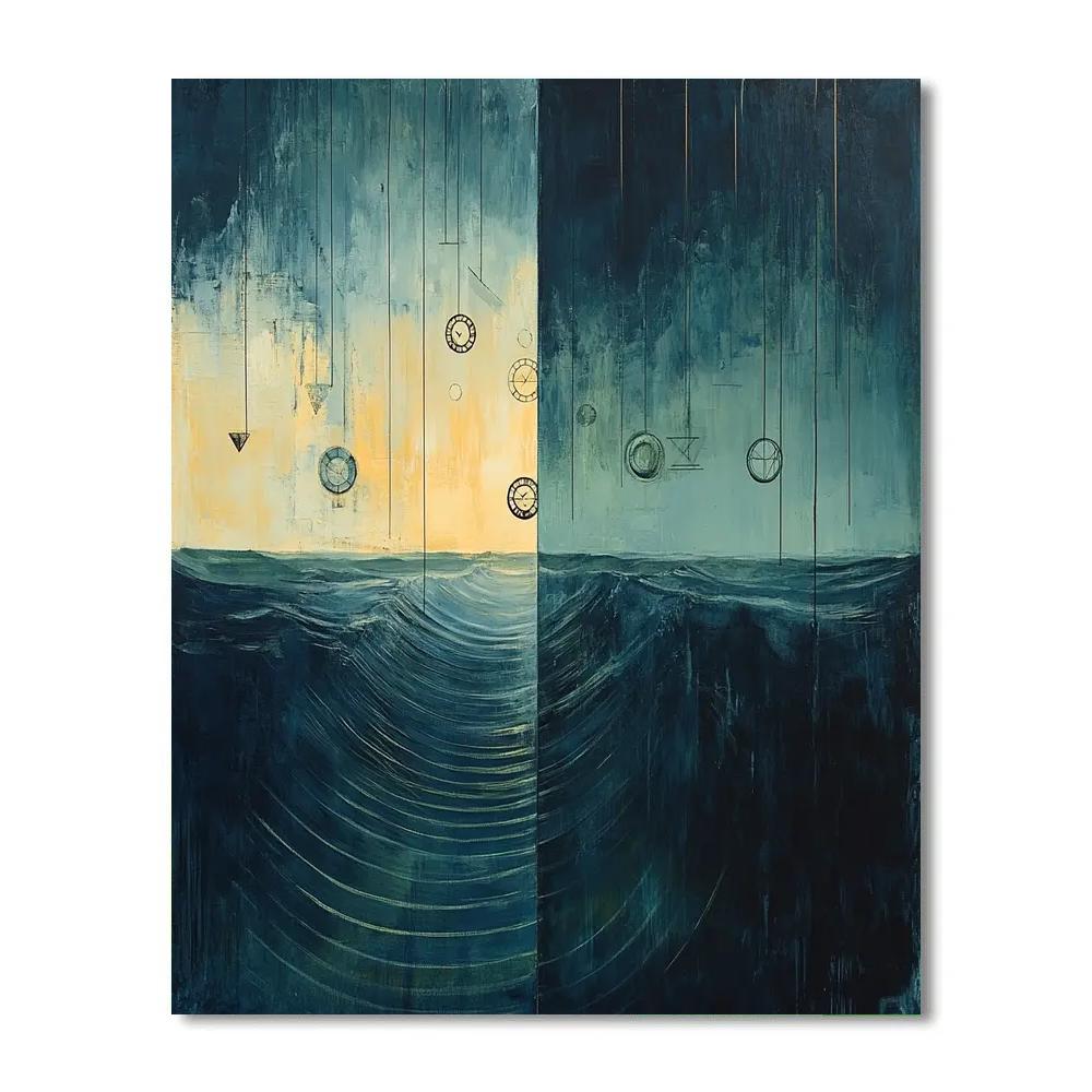 Max Ernst Inspired Ocean Of Silent Clocks paint by numbers
