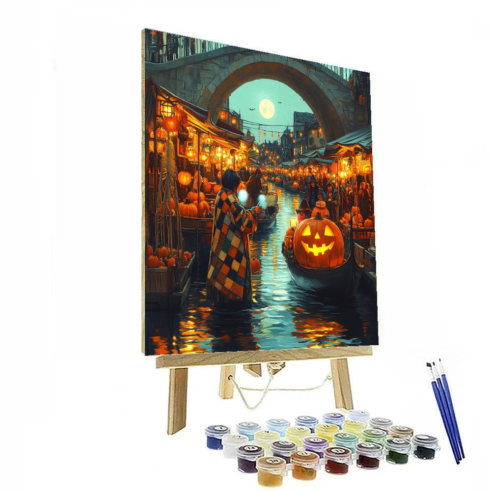 Floating Pumpkin Market Halloween Edition paint by color