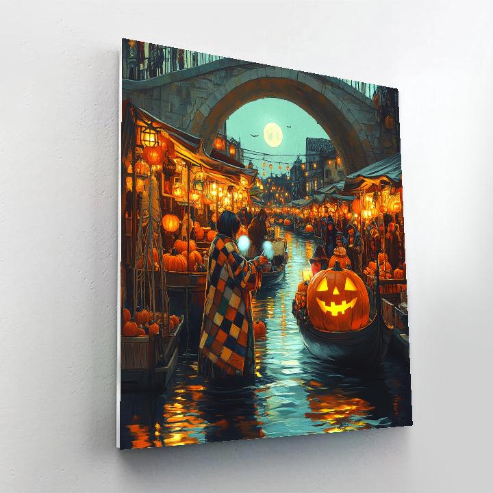 Floating Pumpkin Market Halloween Edition paint by color