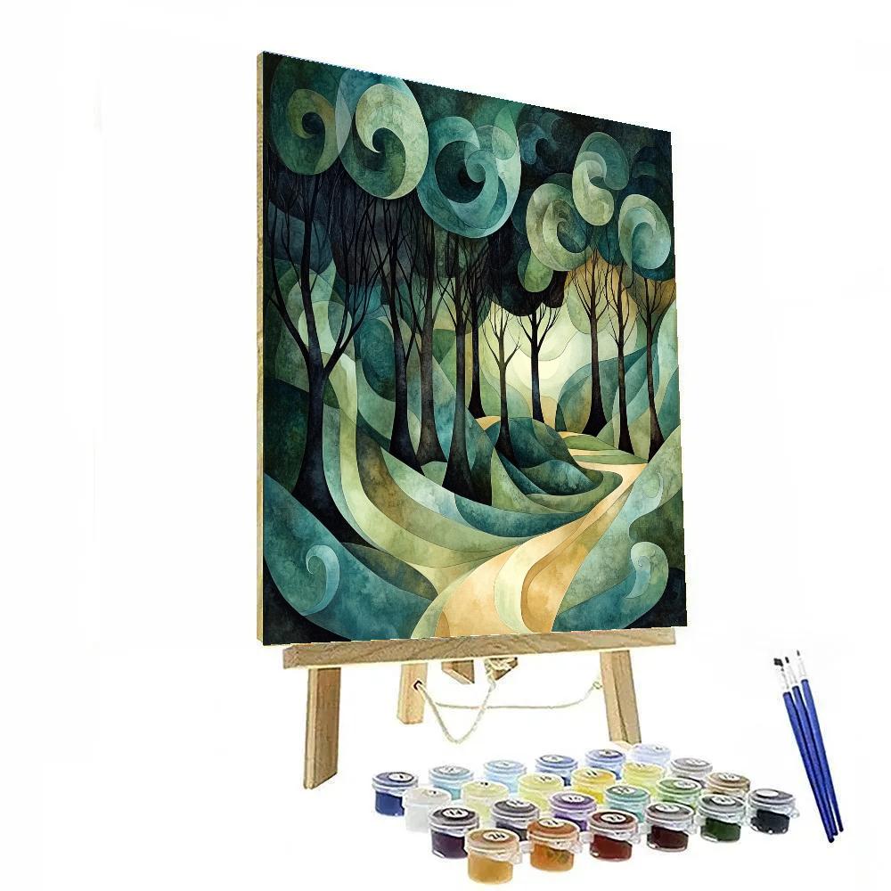 Max Ernst Inspired Dreamlike Forest Shadows DIY paint by numbers