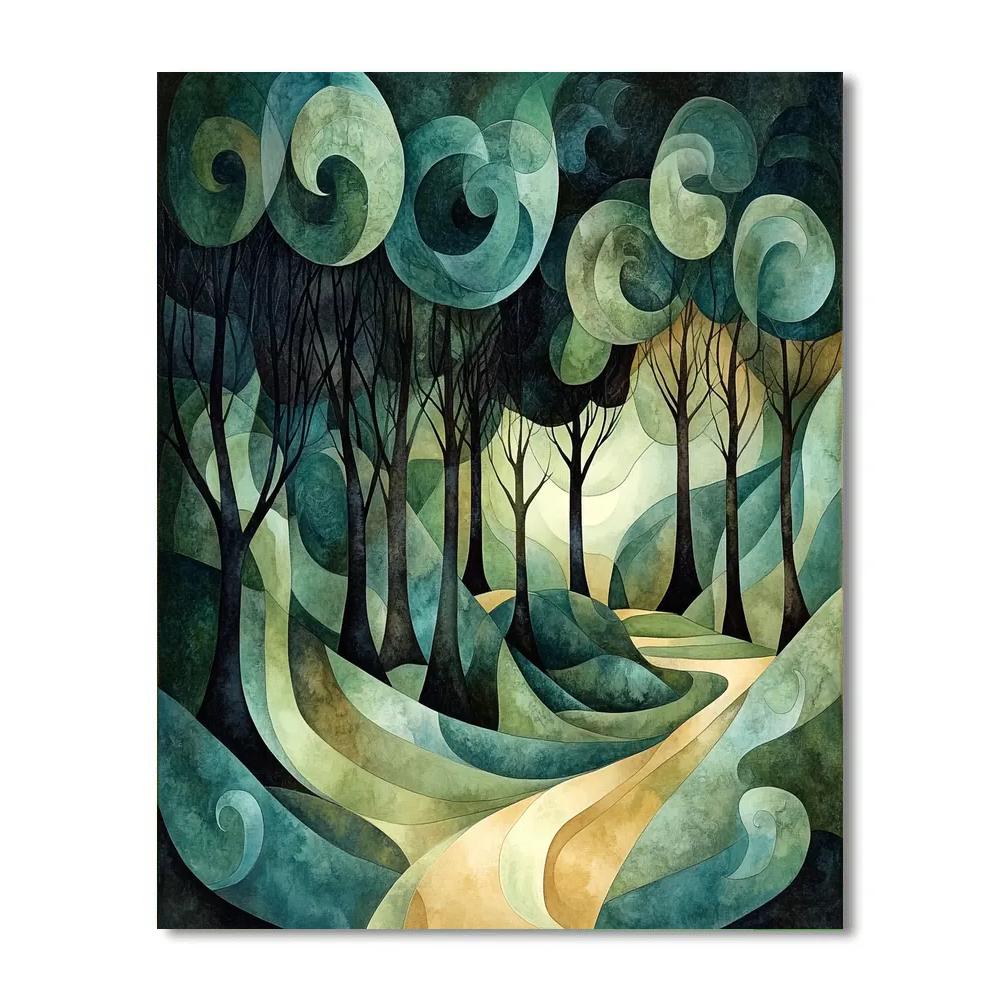 Max Ernst Inspired Dreamlike Forest Shadows DIY paint by numbers