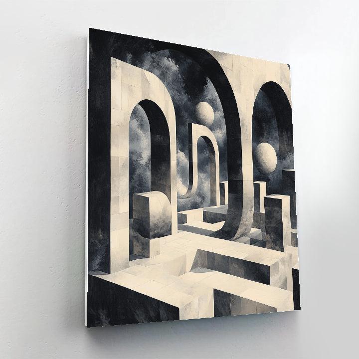 Escher Style Surreal Geometry Paint by numbers art