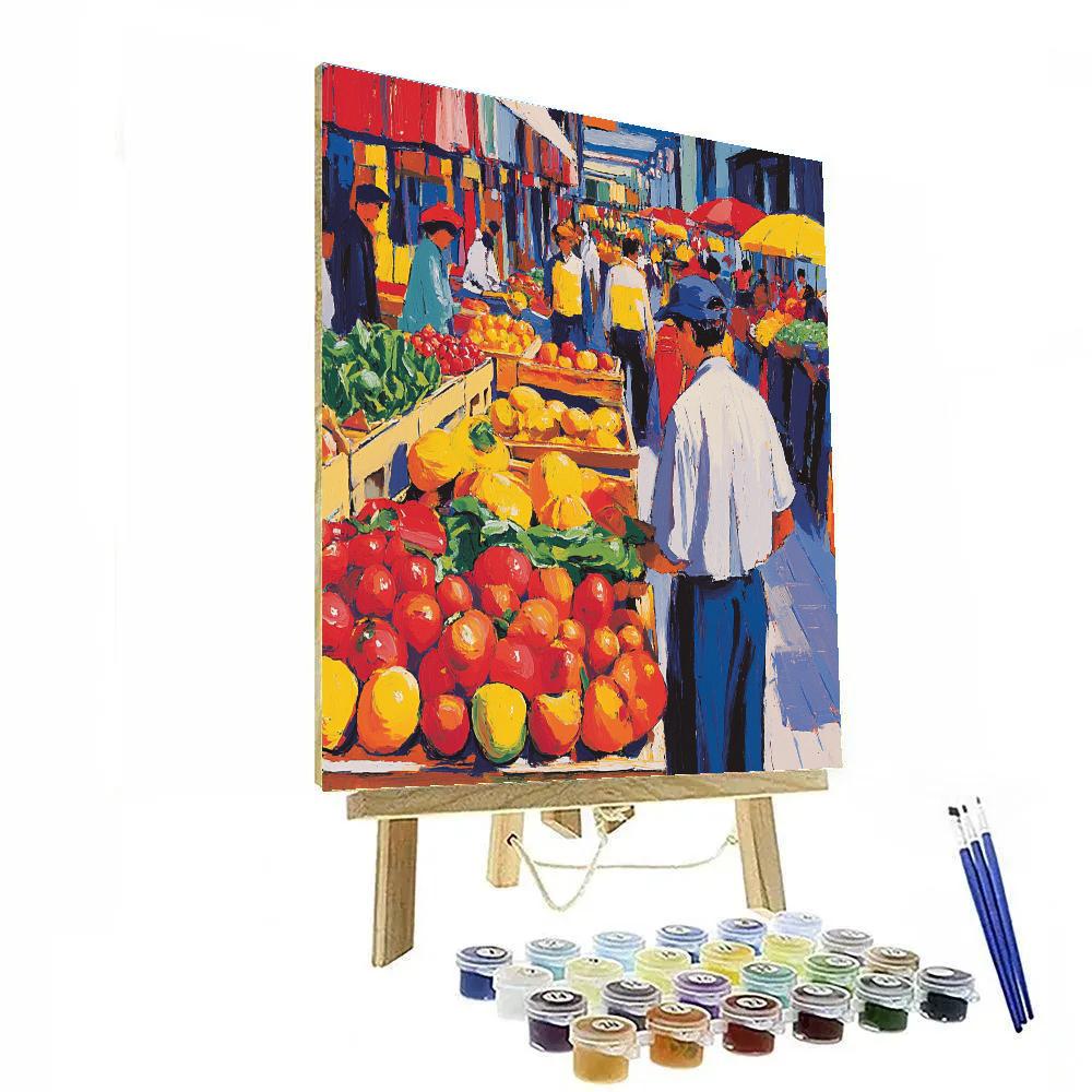 Andy Warhol Inspired Pop Art Market Scene painting number kit