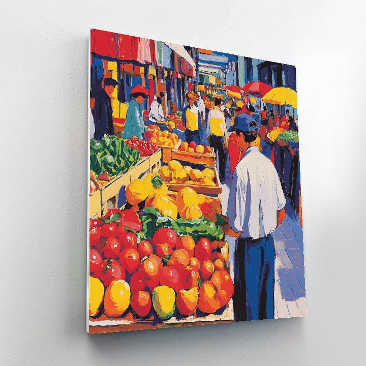 Andy Warhol Inspired Pop Art Market Scene painting number kit