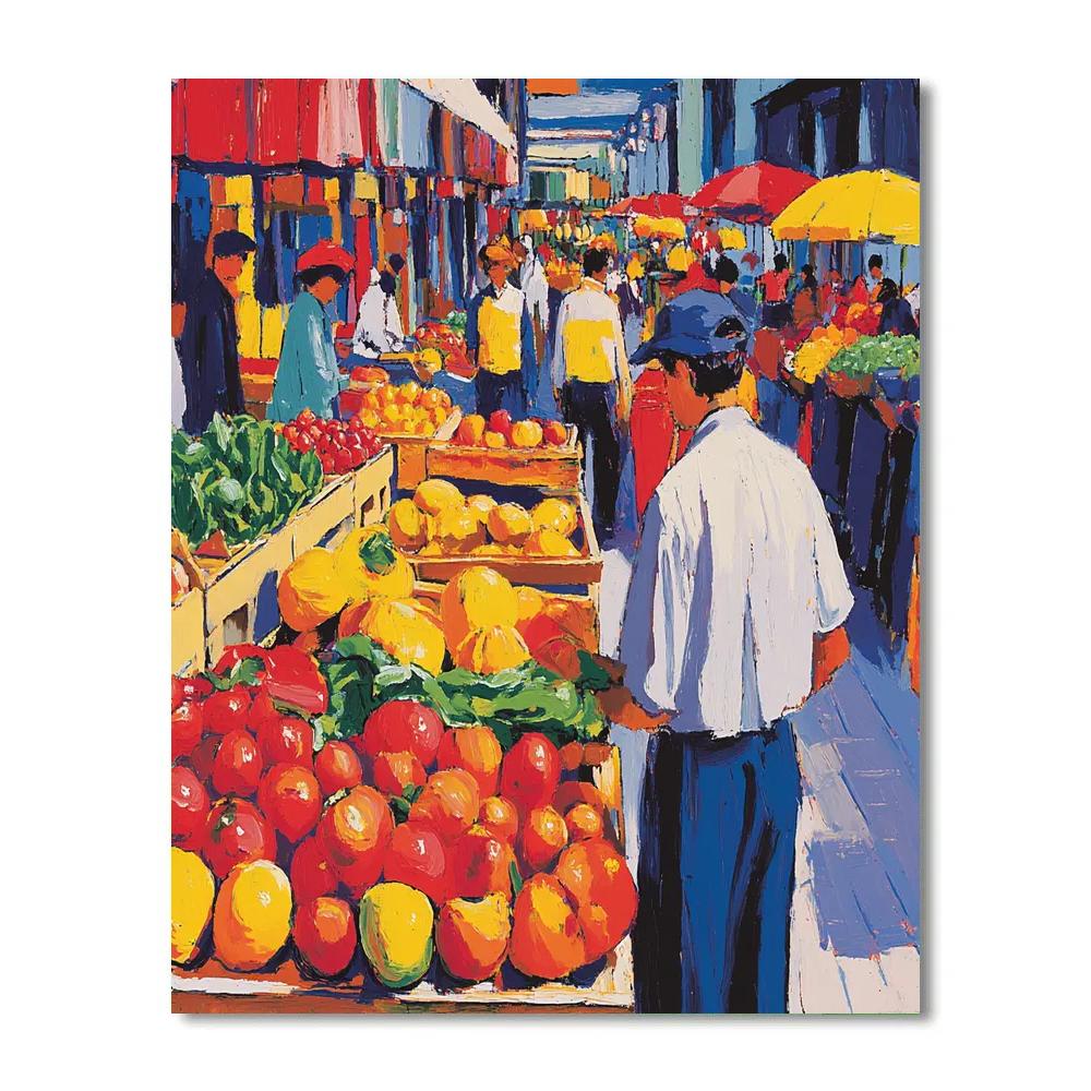 Andy Warhol Inspired Pop Art Market Scene painting number kit