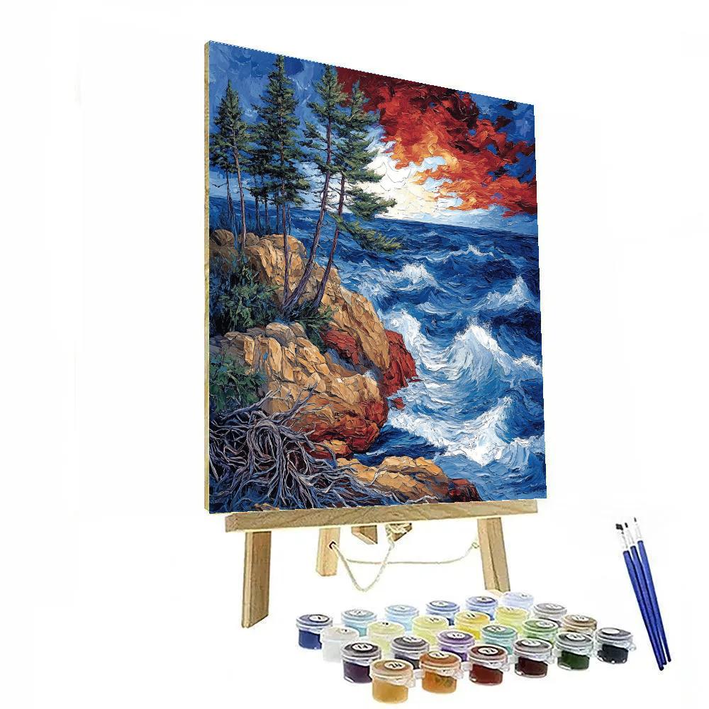 Arthur Lismer Inspired Storm Tide Rocks paint by color