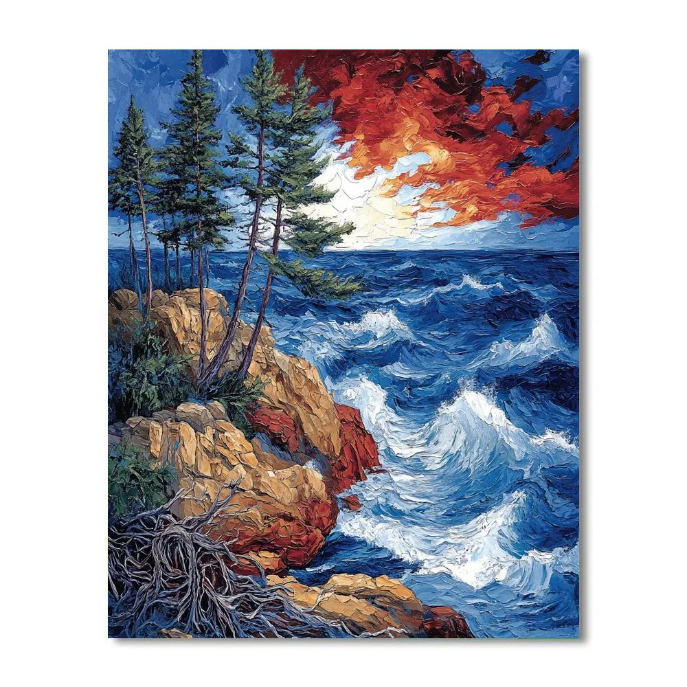 Arthur Lismer Inspired Storm Tide Rocks paint by color