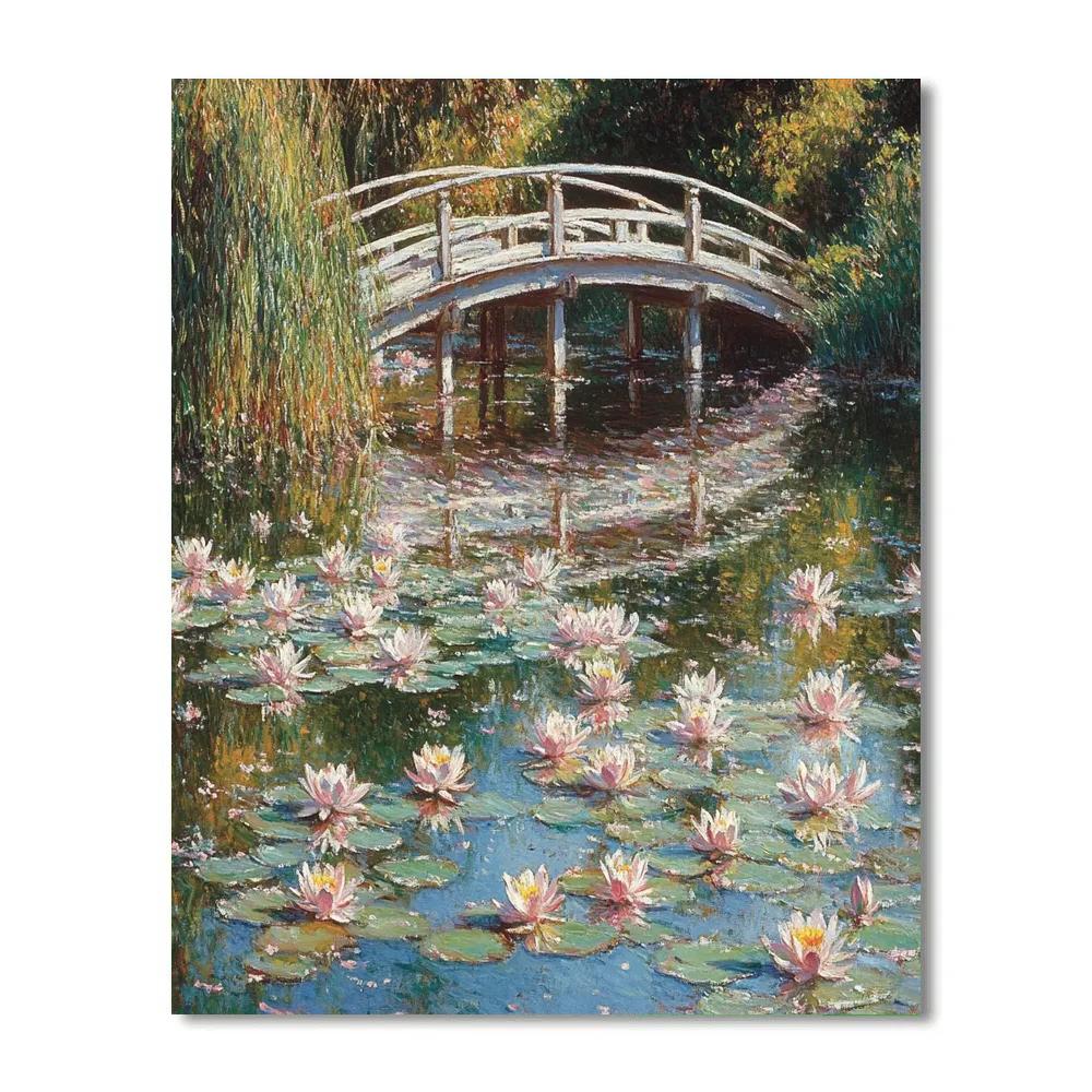 Claude Monet Inspired Water Lilies And Bridge Numbered painting kits