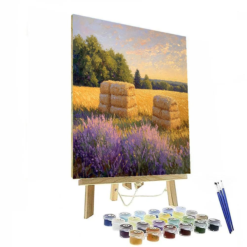 Claude Monet Inspired Haystacks In Lavender Dusk Paint by numbers art