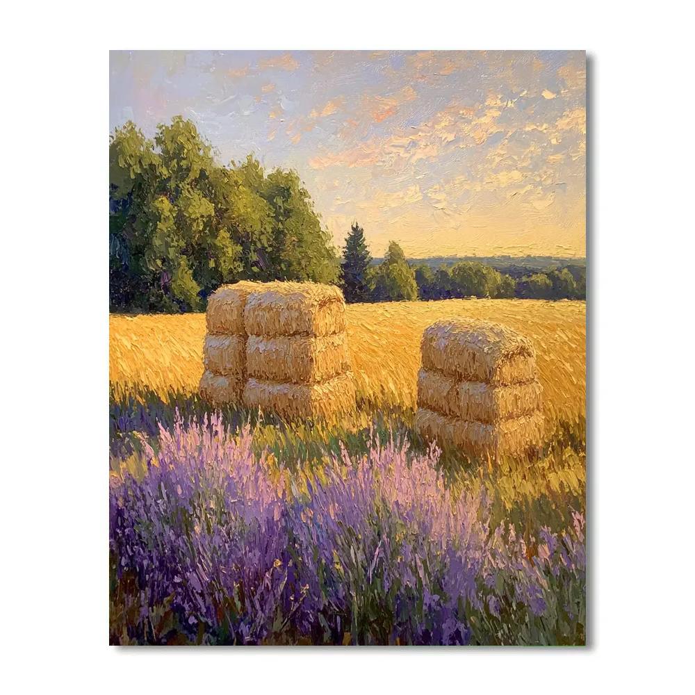 Claude Monet Inspired Haystacks In Lavender Dusk Paint by numbers art