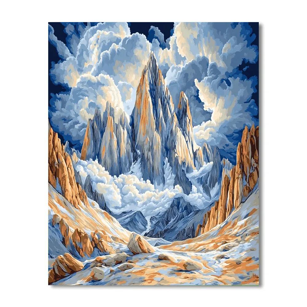 Michelangelo Inspired Majestic Mountain Landscape DIY paint by numbers