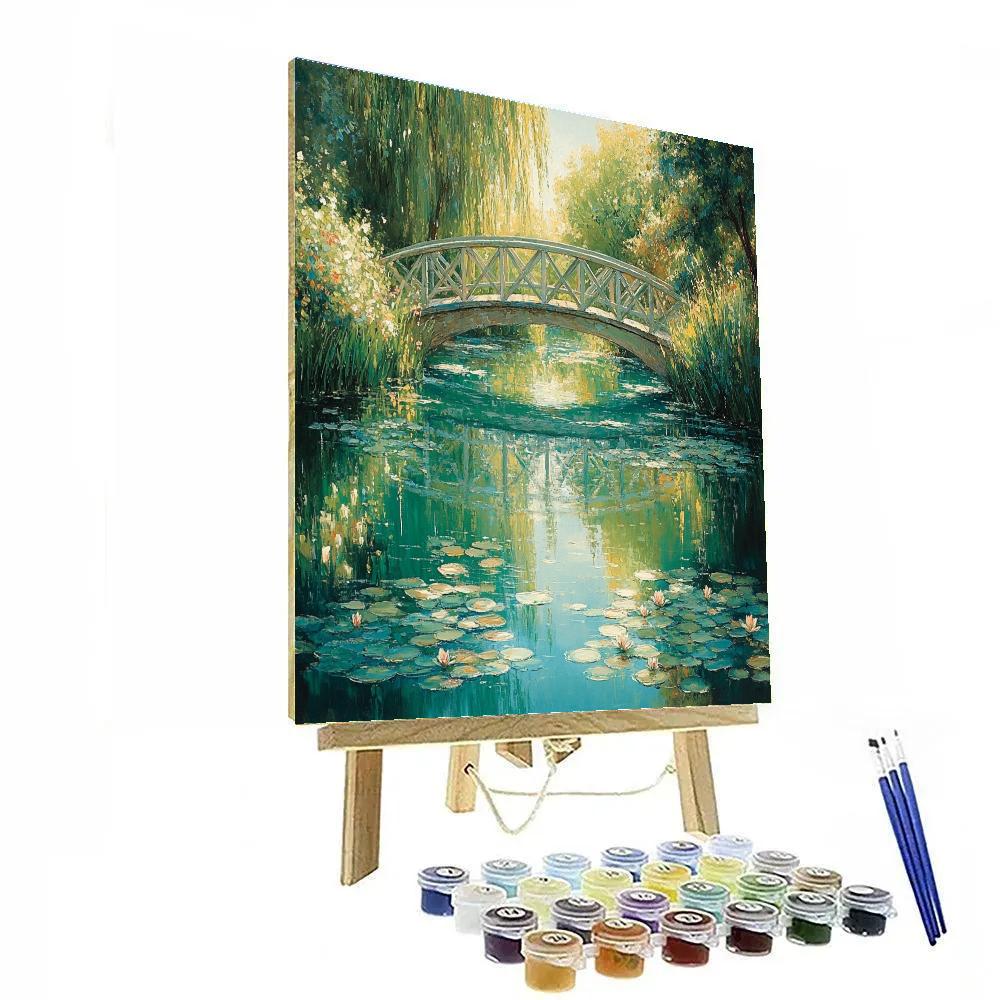 Claude Monet Inspired Giverny Bridge Reflections Paint by numbers art
