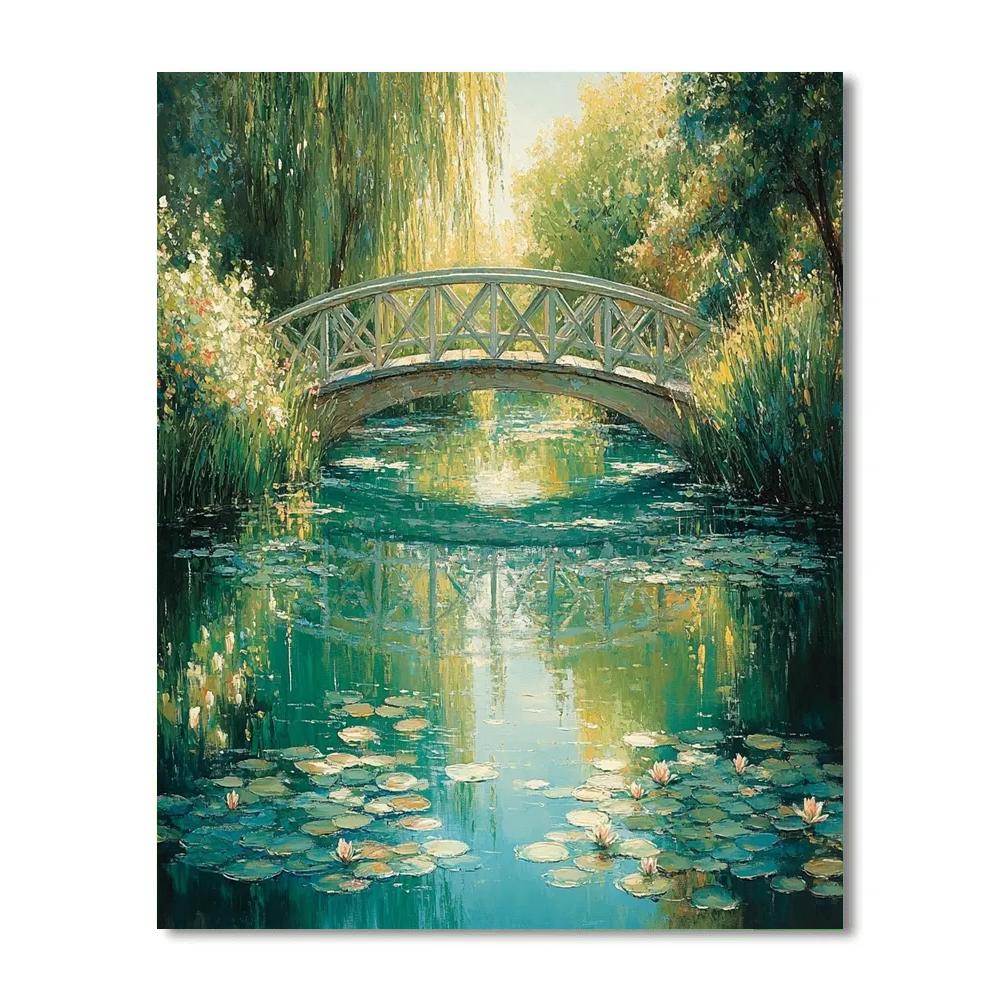 Claude Monet Inspired Giverny Bridge Reflections Paint by numbers art