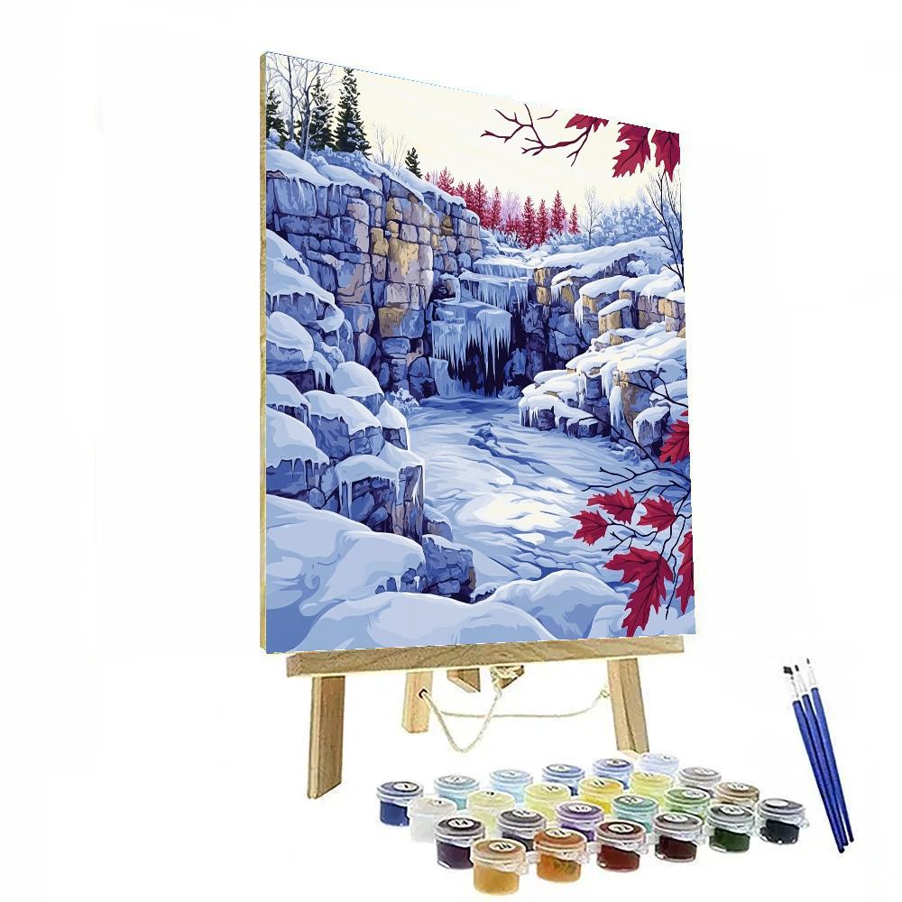 A.Y. Jackson Inspired Winter Quarry Of Colorful Snow paint by numbers