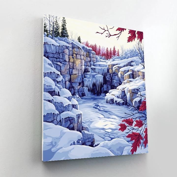 A.Y. Jackson Inspired Winter Quarry Of Colorful Snow paint by numbers
