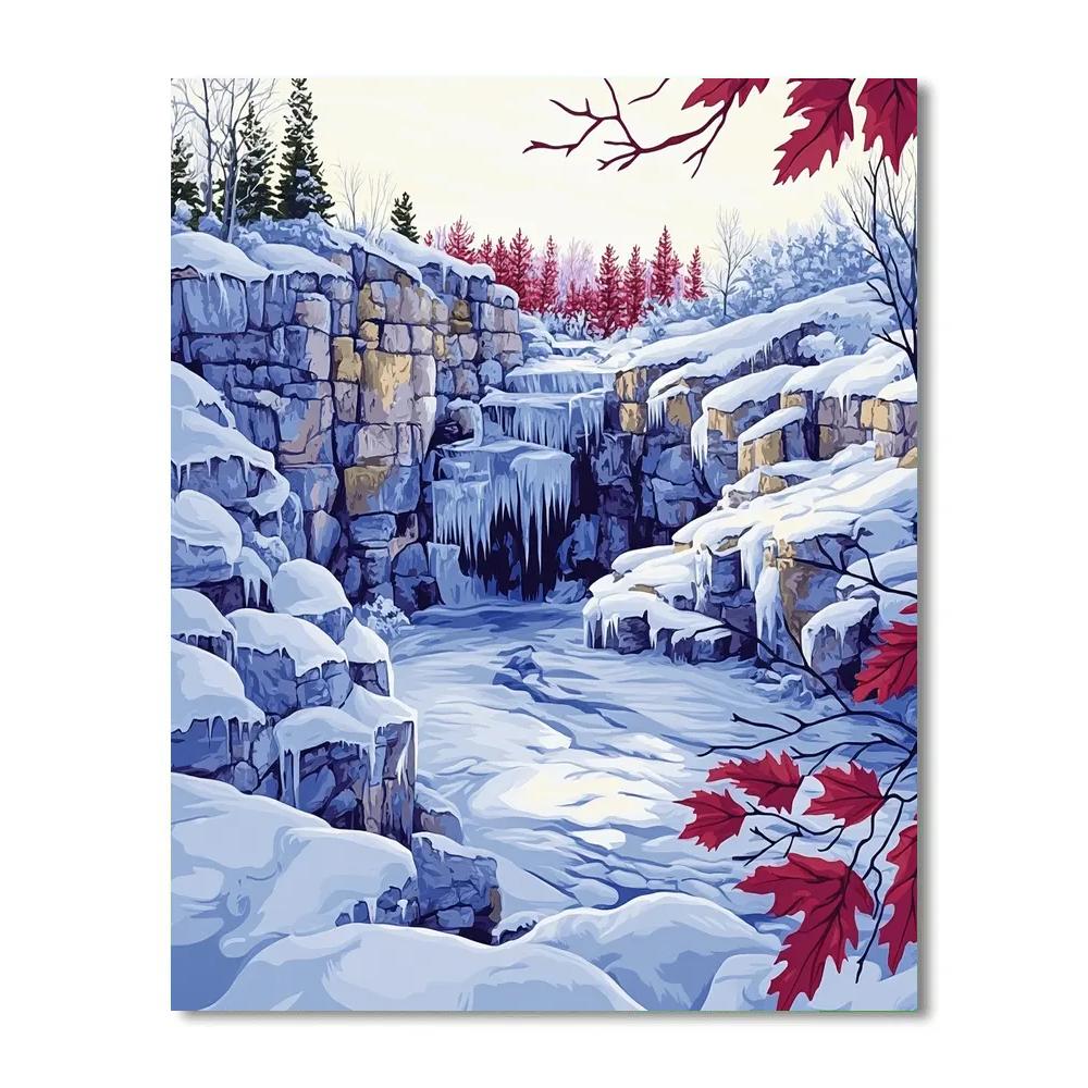 A.Y. Jackson Inspired Winter Quarry Of Colorful Snow paint by numbers