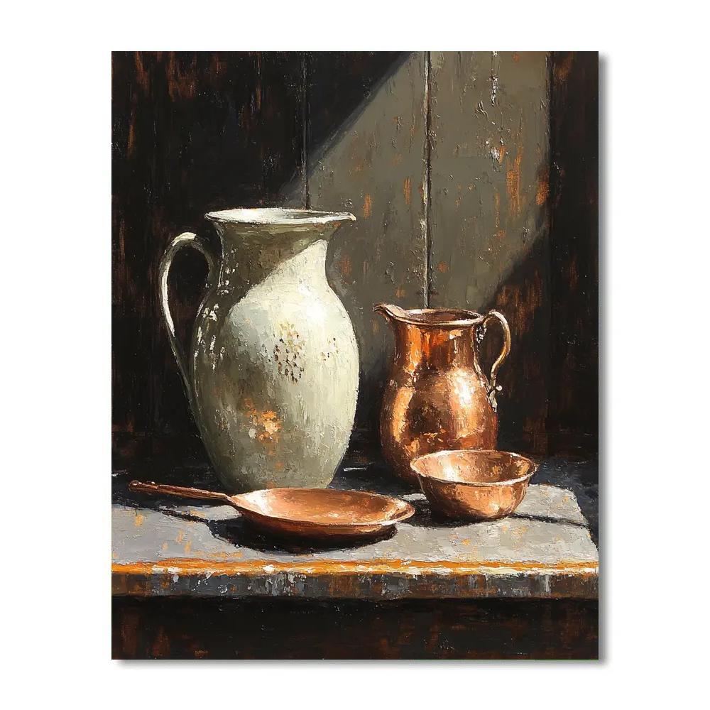 Diego Velázquez Inspired Ceramic Vessels Composition paint by color