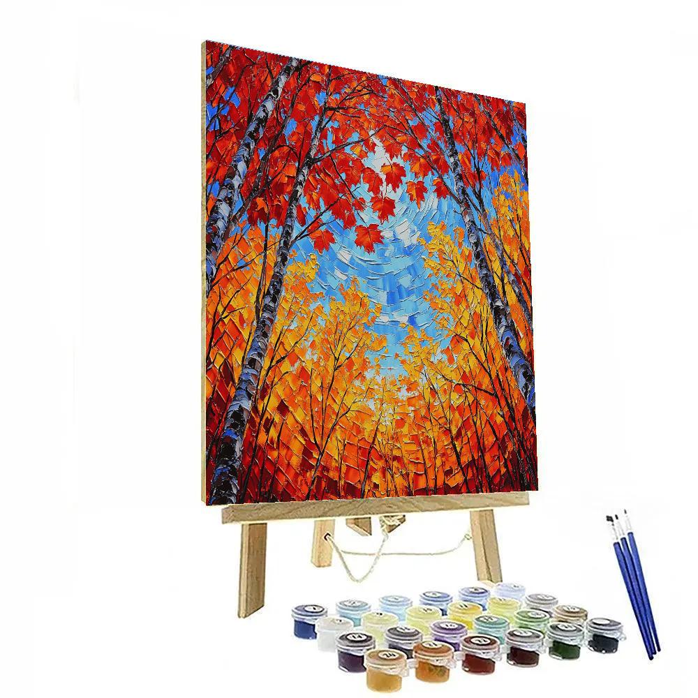 A.Y. Jackson Inspired Vibrant Autumn Forest Canopy Painting by numbers kit