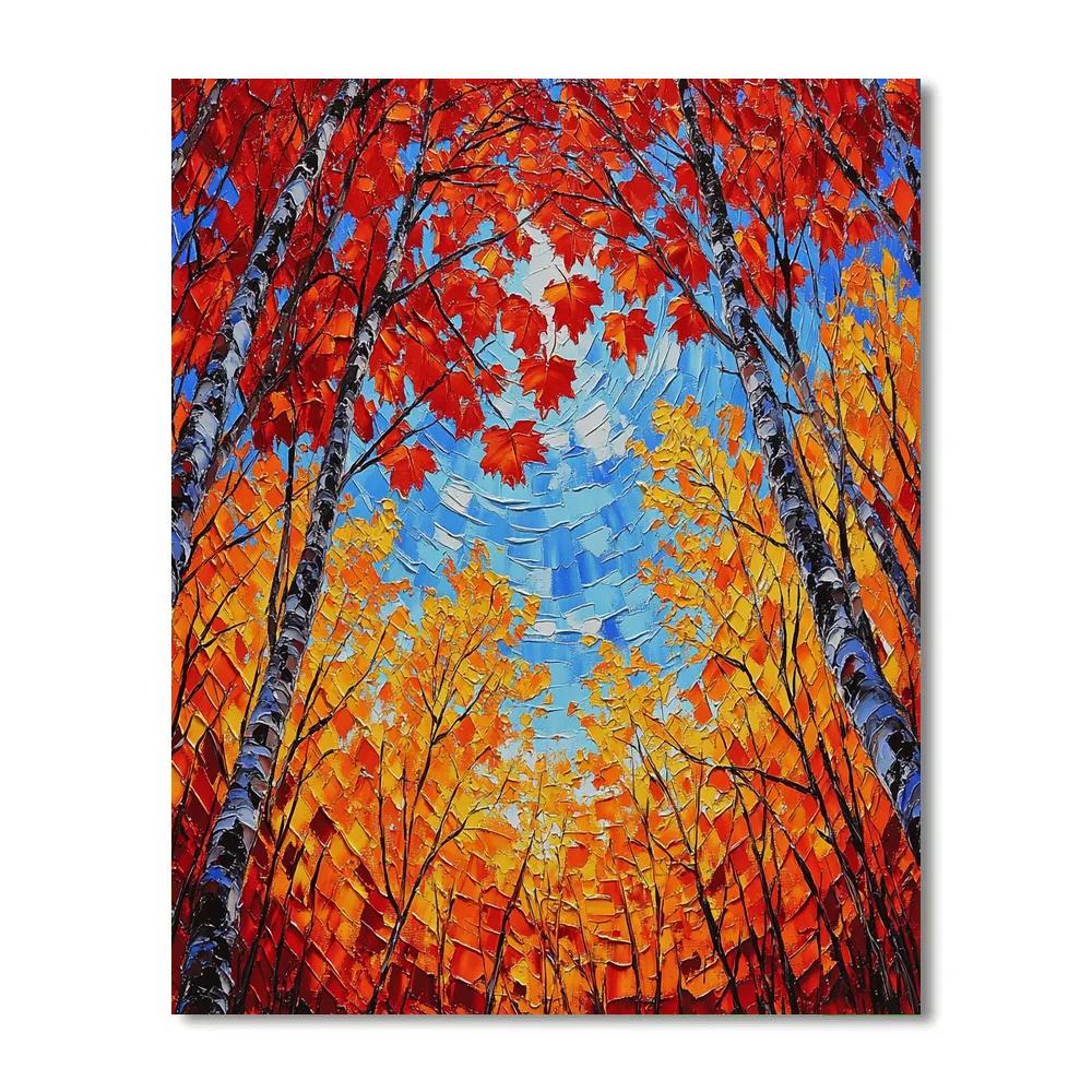 A.Y. Jackson Inspired Vibrant Autumn Forest Canopy Painting by numbers kit