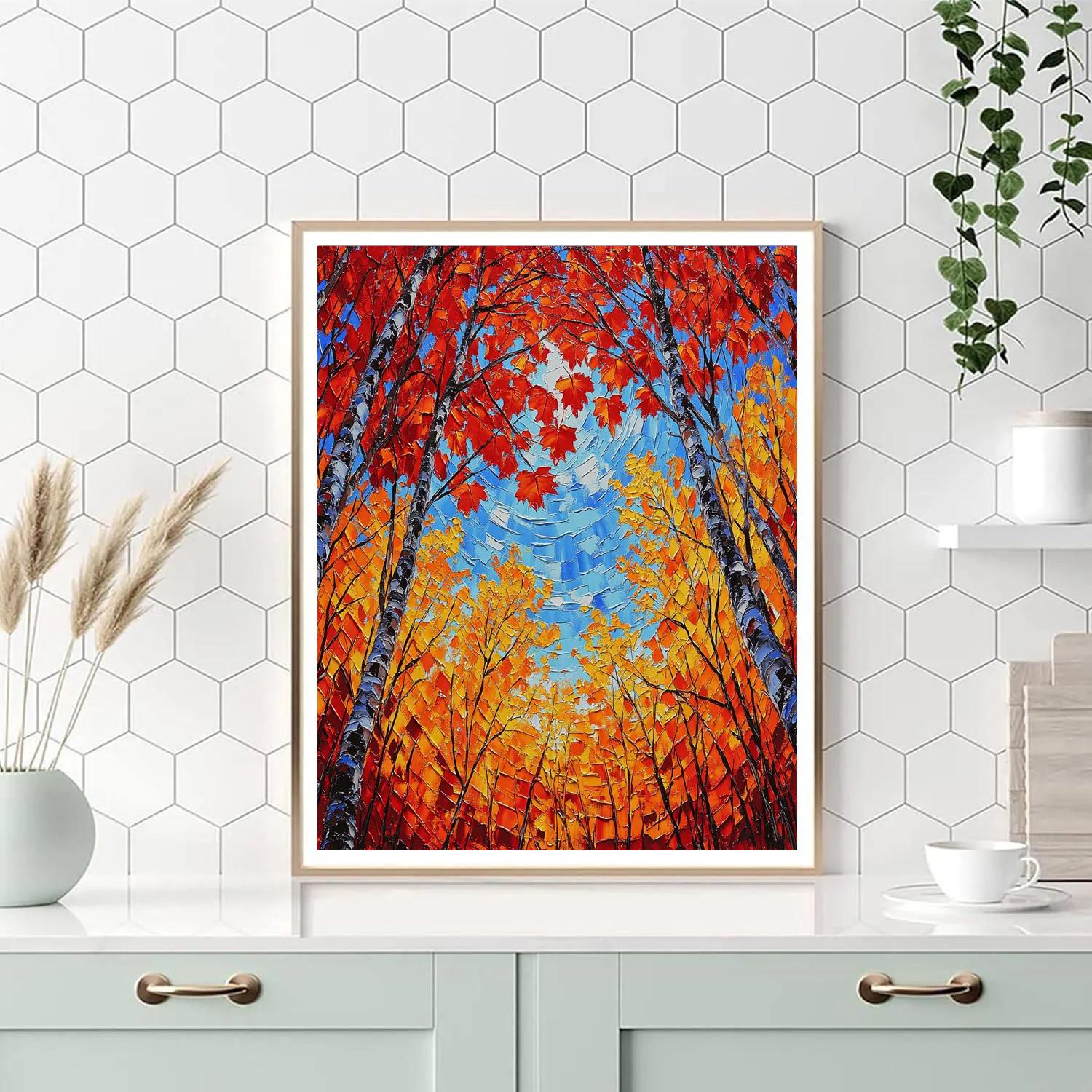 A.Y. Jackson Inspired Vibrant Autumn Forest Canopy Painting by numbers kit